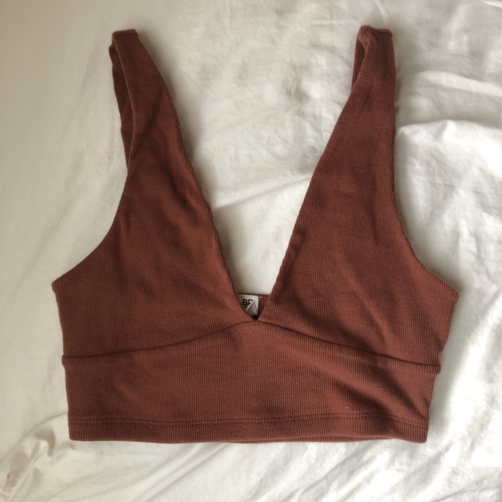NEW BP. Nordstrom Ribbed cotton brown bralette